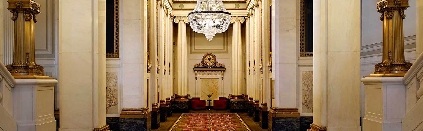 grand lobby of 2 north charles street offices of franklin and prokopik